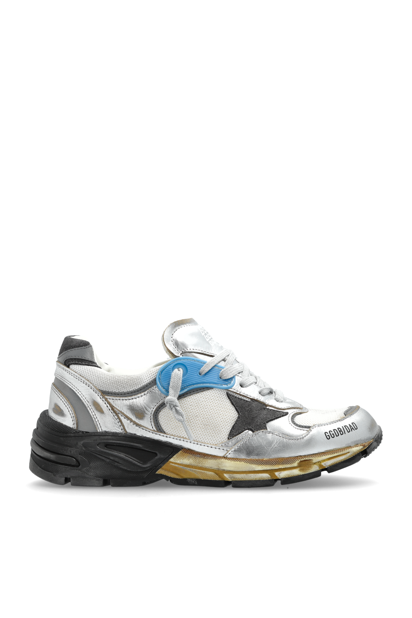 【Golden 】Running Dad Silver Tab Sneakers - White Golden Goose Homme Running Dad - Silver White 70137